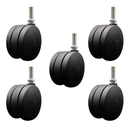 Service Caster 4'' Extra Large Heavy Duty Twin Wheel Caster 1/2 Threaded Stem, 5PK SCC-UHTS02S100-NYS-121315-5